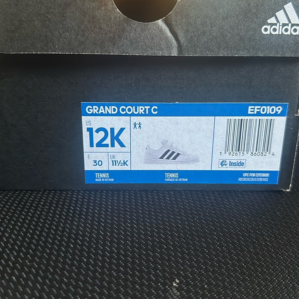 Little boy’s Adidas Grand Court C sneakers- new in box! Never worn!